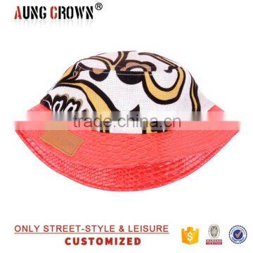 Custom Leather Patch Bucket Cap photo-4