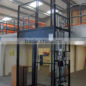 Vertical guide rail elevators hydraulic warehouse cargo lift price