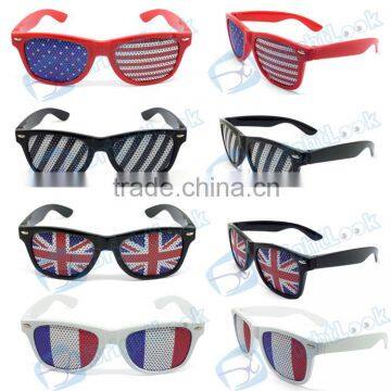 Customized logo sunglasses custom printing sticker pinhole sunglasses party promotional sunglasses