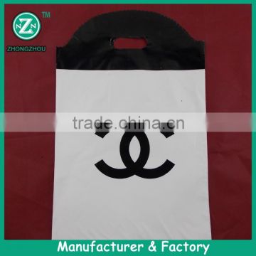 Recycled printed plastic shopping trifold handle bag