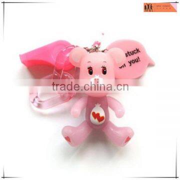 custom 3d pink bearbrick keychain/make your own bearbrick keychain for sale/oem plastic 3d keychain China manufacturer