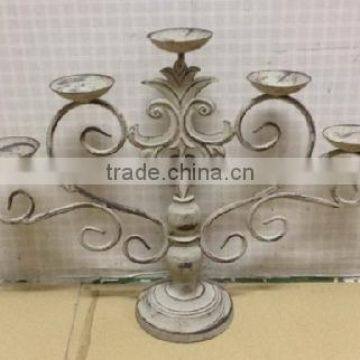 antique metal candlestick candle holder 5 arms for crafts wholesale