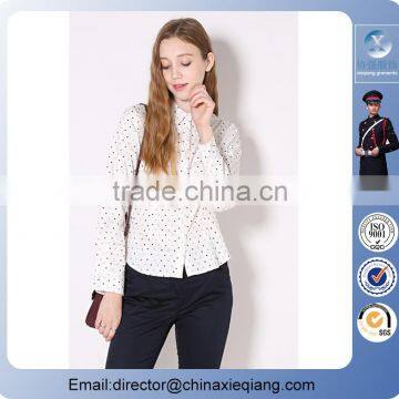 2016 fashion lady casual printed shirt long sleeve shirt
