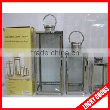 high quality mirrow polished handmade stainless steel floor candle lantern