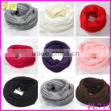 2014 Fashion Women Ladies Girls Warm Knit Neck Circle Wool Blend Cowl Snood Scarf Shawl Wrap