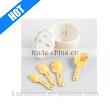 Custom Easter Chick in Egg Ceramic Measuring Cup and Spoon Set photo-2