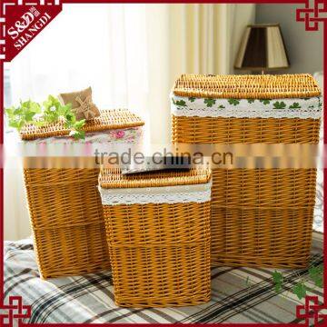 S&D Poly Storage Artificial Rattan Laundry Basket Rectangular Rattan Weaving Storage Basket photo-2