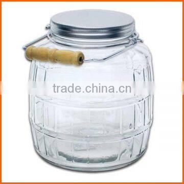 Hot sales large glass storage jar with metal lid