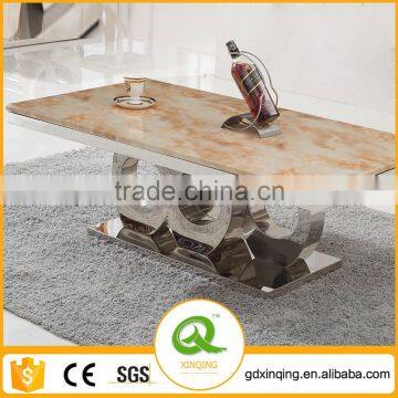 C406 Living Room Modern Design Rectangle White Marble Coffee Table