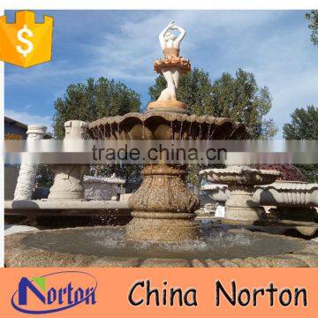 outdoor granite lady garden fountain with swan statue NTMF-S517S