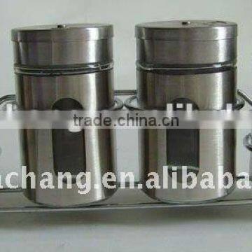 4pcs glass spice jar set with stainless steel lid