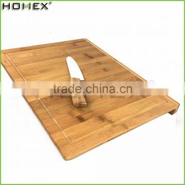 Bamboo Chopping Block Board with Groove/Food Safe Bamboo Cutting Board/Homex_FSC/BSCI Factory