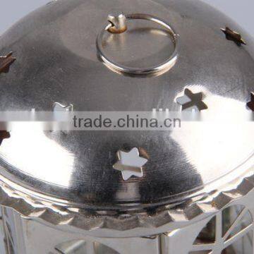 Home Decoration Pavilion Type Candlestick/Portable Iron+Glass Hollow Out Candle Holder photo-5