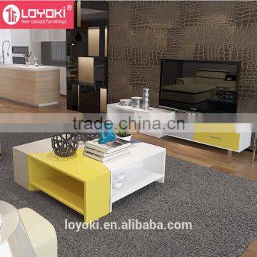New Design Set of 4 Coffee Table Mdf Wood Sofa Side Table With Glossy Finished 4 Colors Free Combination Side Table photo-3