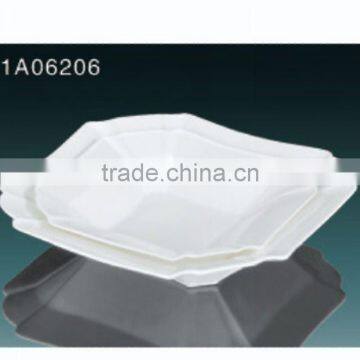 2014 Hot Sale White Porcelain Square Deep Plate