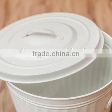 Galvanized Iron Compost Bin Trash Bin Laundry Bin Flower Planter With Handle and Lid photo-4