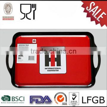 Fashional new design red color melamine breakfast trays wholesale melamine trays