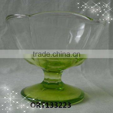 Green paint glass candle holder