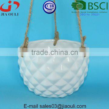 BSCI Audit Factory Fashion Design Ceramic Hanging Flower Pots, Hanging Plant Pot photo-3