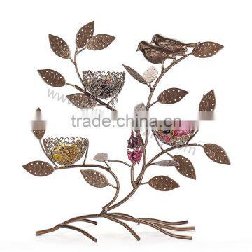 Metal Jewelry Tree Display Stand With 3 Bird Nest photo-2