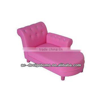 PINK PVC/WOODEN KID ONE SEAT SOFA BED W/CRYSTAL