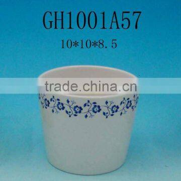 WHITE INDOOR PORCELAIN FLOWER POT