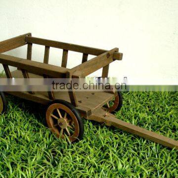 Mini wooden cart for flowers and plants