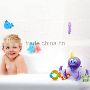 Mini Plastic Purple Octopus and Three Hula Hoops for Baby Bath Time Fun photo-3