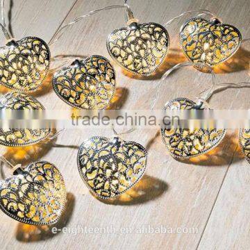 Cheap Oem 12 LED Heart Shape Solar Power Indoor Holiday Light photo-3