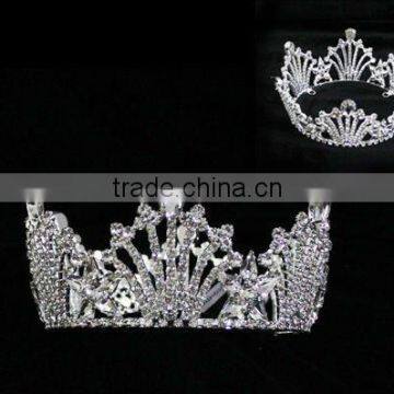 Hot Sell Silver Plating Rhinestone Tiaras and Crowns Wedding Ladies Crown Bulk Princess Rhinestone Tiaras photo-2