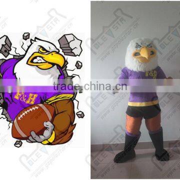 custom purple muscle bird mascot costume