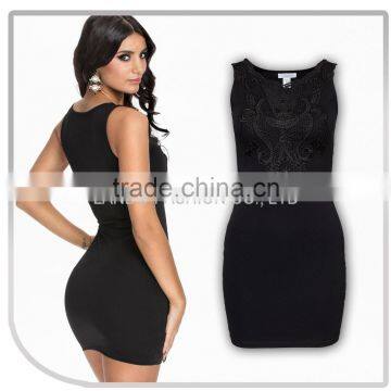 2016 Spring Summer Sexy Lady Black Lace black lace dress Bandage bodycon Cap Sleeve Dress