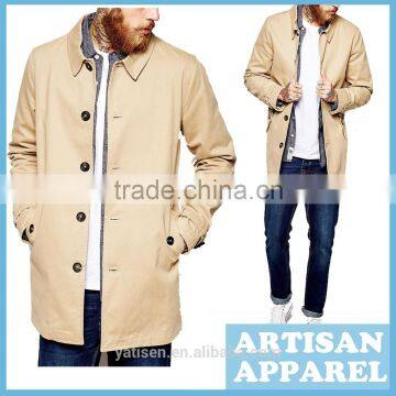 Men's wind break Jacket wholesale 2016 new arrival Spring middle-long cotton coat for men&OEM