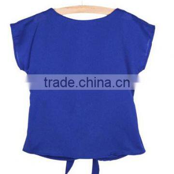 2016 Fashion Short Sleeve Bow O-neck Office Women Chiffon Shirt photo-3