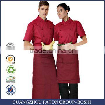 Summer Design Red Color Hotel /Restaurant Uniforms For Waiters Waitress
