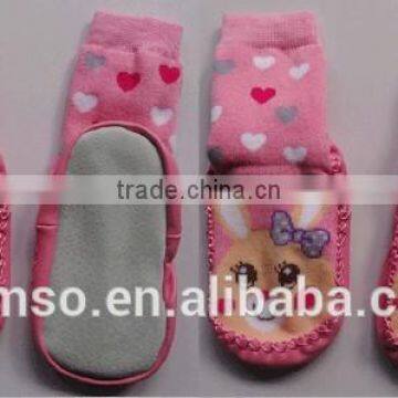 Baby leather sole knitted sock