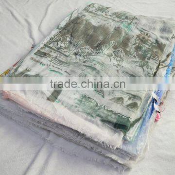 2017 Fashion New Popular Chiffon Print Lady Shopping Summer Voile Scarf 100%viscose photo-2