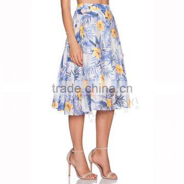 MGOO Korea Style Women Pleated Floral Summer Skirts High Waisat Fashion African Skirts 15145A408 photo-5