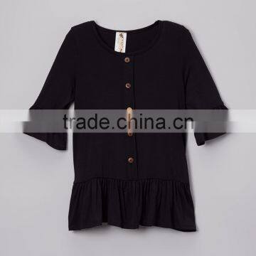 Girls Dress 2017 Summer New Flare Sleeve Ruffle Cotton Children Dress