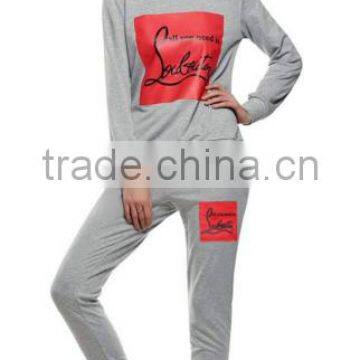 Women Printed Hoodie Pants Suit Two Piece Gtm Tracksuit Set With Fleece photo-6