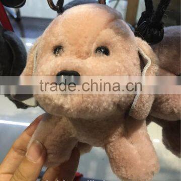 Rex Rabbit Fur Puppy Pom Pom Keychain 100% Rabbit Fur Dog Keychain Accessories Bag Charm Golf Cart Pendant Creative Keychain photo-6