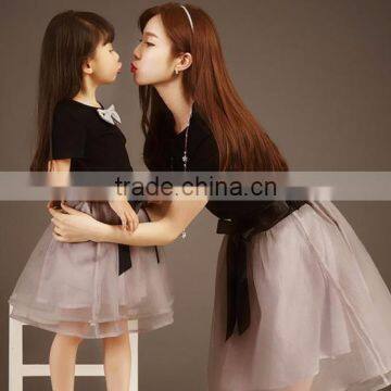 Holesale-Family Set,matching Mother Daughter Clothes Summer T-shirt With a Skirt Mom and Daughter Dress photo-3