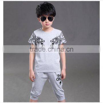 Custom Wholesale Good Quality Summer Boy t Shit Suit With Printing Dragon Children Shirt photo-2