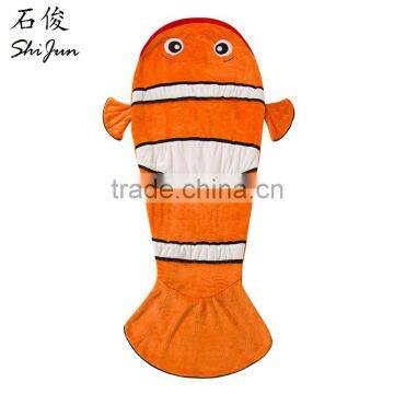 ShiJ ClownFish Tail Blanket Shaker Flannel for Winter Children Sleeping Bag