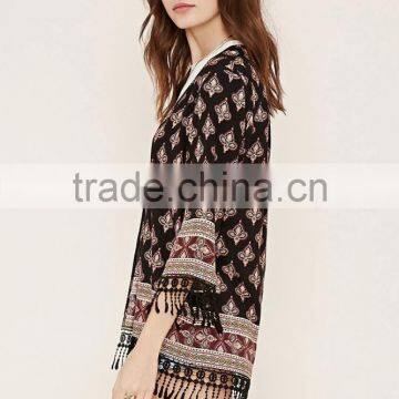 2016 Shandao New Arrival Printed Cotton Summer Fashion Long Sleeve Italian Blouse photo-2