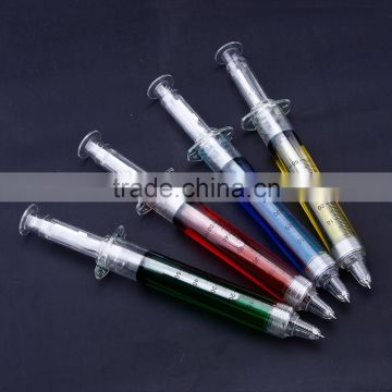 Syringe ballpoint pen Promotional injection plastic ballpoint pen