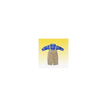 China (Mainland) Kids\'\' Flannel Checked Shirt and Corduroy OverallsKids\'\' Flann