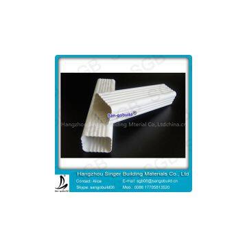 White color plastic rain gutter and downspout on sale