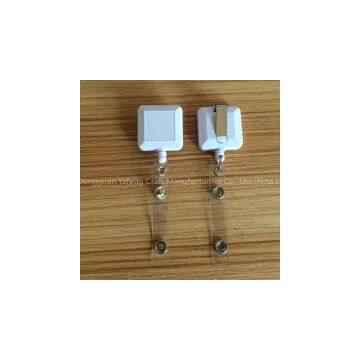 Badge Holder Type Square Plastic Retractable Yoyo Pull Reel Lanyard Badge Holder photo-2