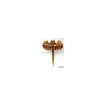 Chinese Antique Gold plated Carved Hairpin YXAG0004